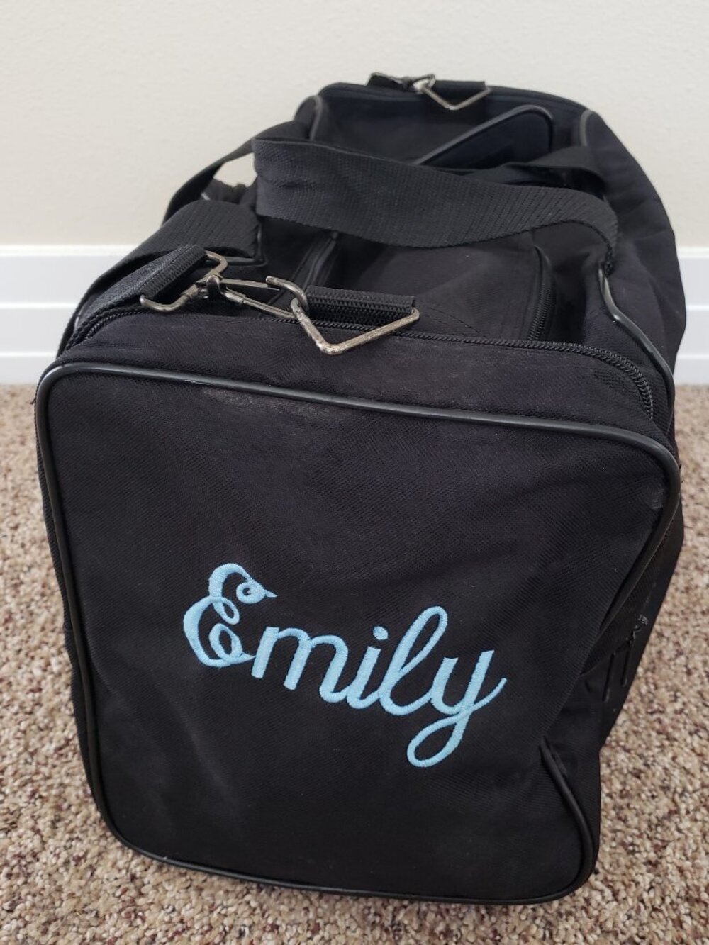 Black Custom Monogram Emily Duffle Bag – Club Volleyball Gym Travel